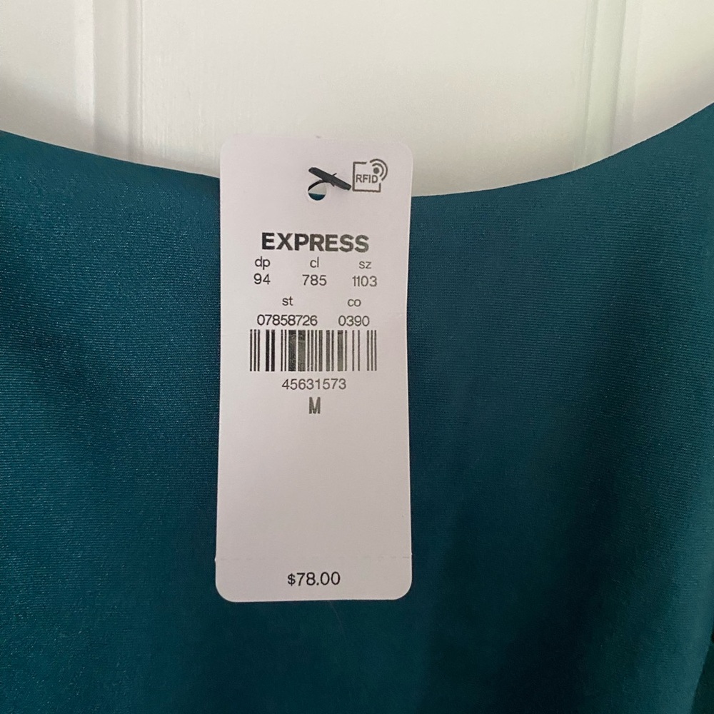 Teal satin dress